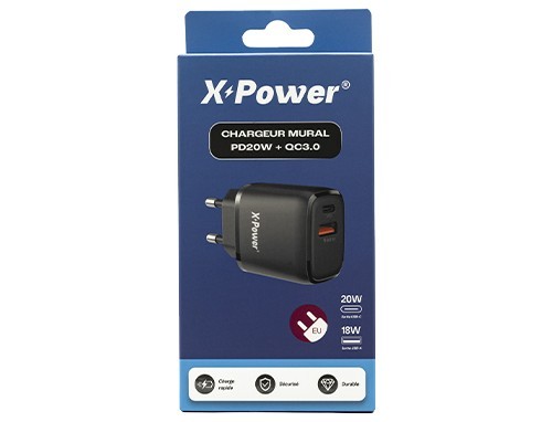 Adaptateur USB et USB-C secteur VQT33 - X Power