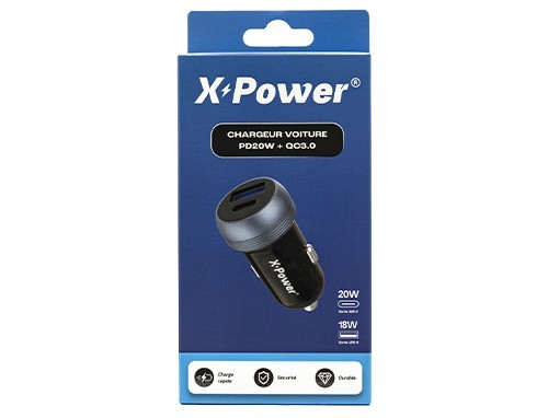 Chargeur voiture USB-C et A VQC10 - X Power