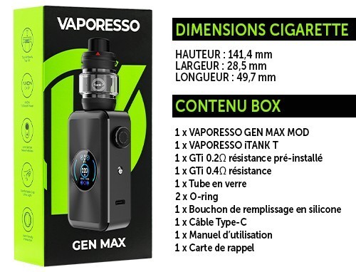  Gen Max (Accus non fournis)